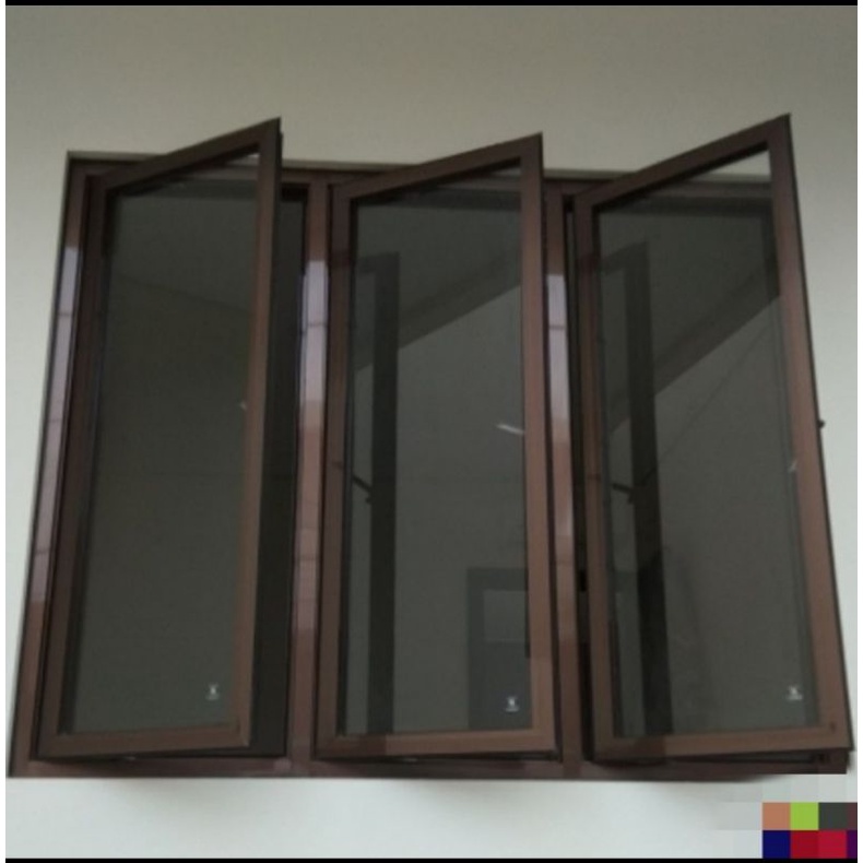 jendela aluminium 150x150 gandeng 3 daun casement