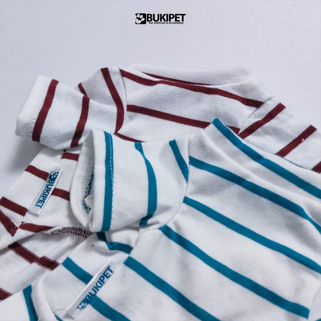 baju kucing anjing kelinci monyet lucu cowok cewek aksesoris hewan kecil - DRESS STRIPE WHITE SERIES