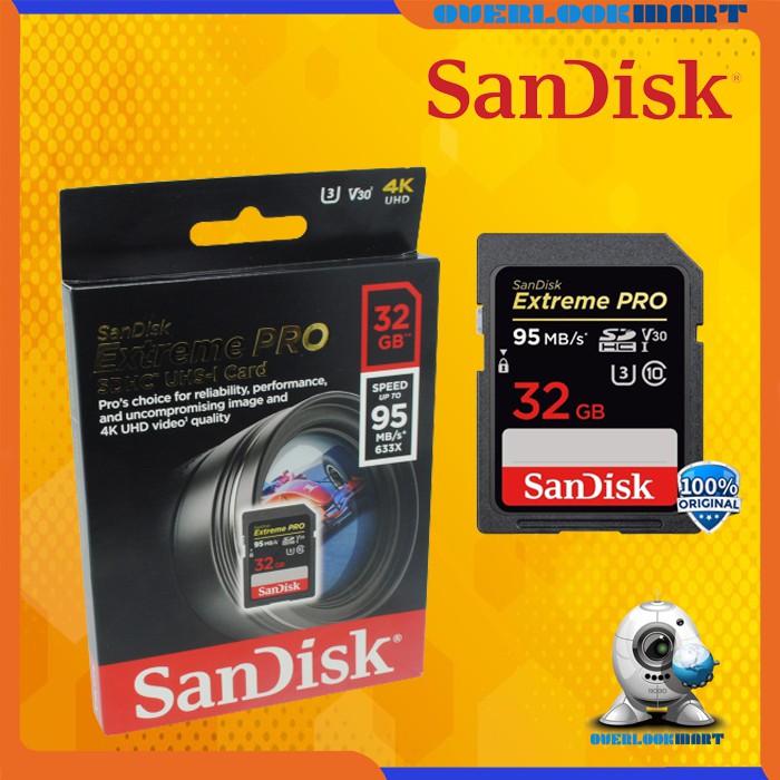 Jual Sandisk Extreme Pro SDHC Card U3 32GB 95Mbs (Original