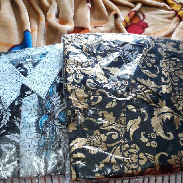Kemeja Batik Pria Pendek Blarak Biru