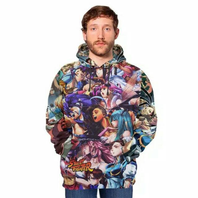 Sweater Hoodie Pria STREET FIGHTER 3 Premium Fullprint model Pullover