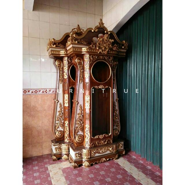 Jam hias bagong lemari jam hias bagong jati mebel jepara finishing natural