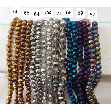 Kristal Ceko Bulat 3 mm warna Metalik
