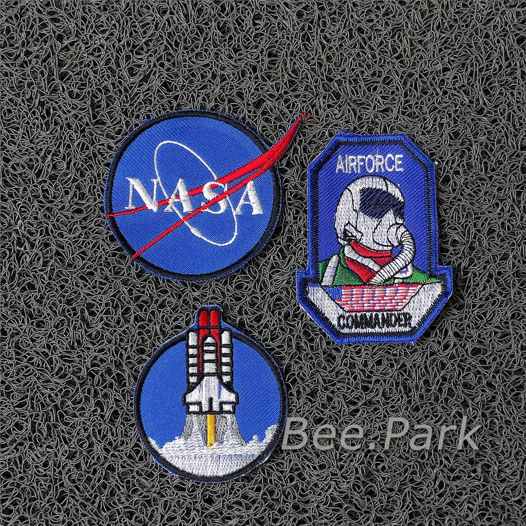 Patch NASA Bordir/Emblem Bordir Jahit Satu Set