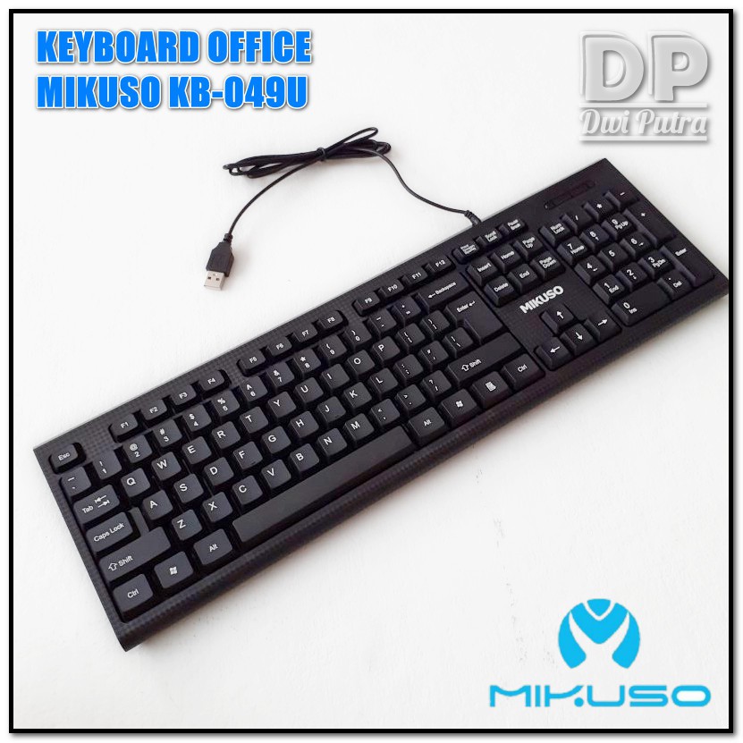 KEYBOARD MIKUSO OFFICE KB-049U USB / US LAYOUT / KEYBORD KANTOR KANTORAN / WATER SPILL HOLE