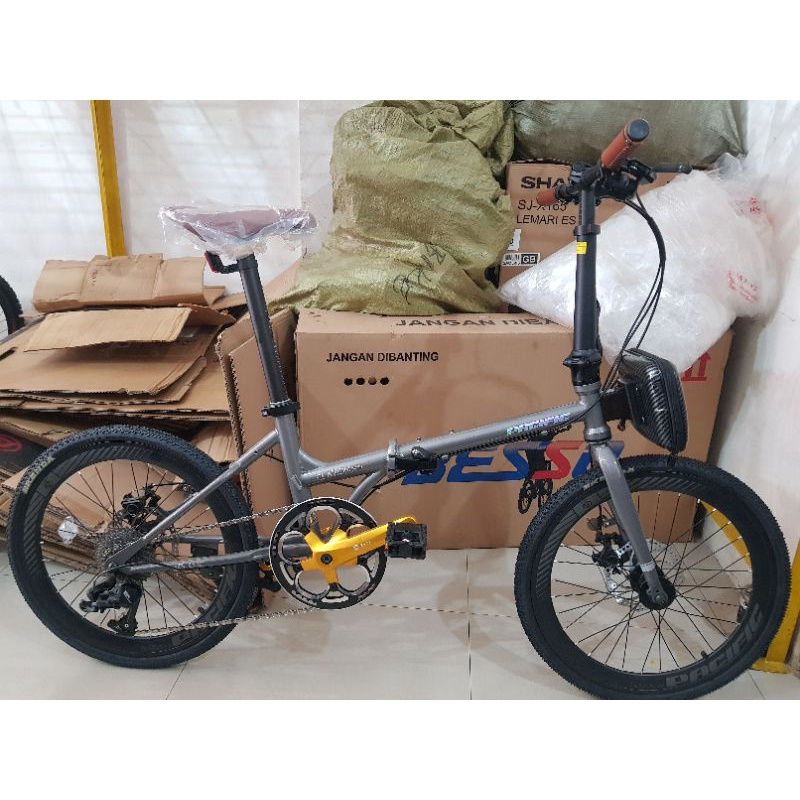 Sepeda Lipat 20 inch Pacific Blazon 300 ( Gigi 10 Speed ) ( Warna Grey )