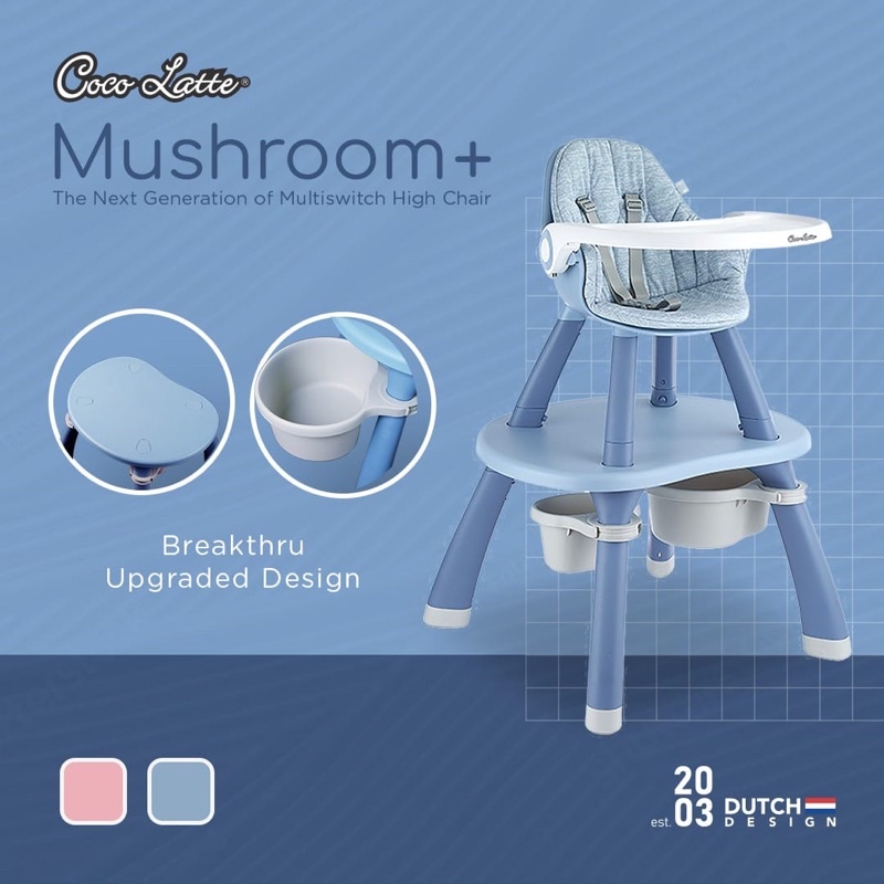 Cocolatte Highchair 3in1 Mushroom+ UR2312 - Kursi Makan Bayi