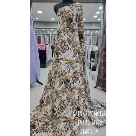 crepe motif bahan gamis