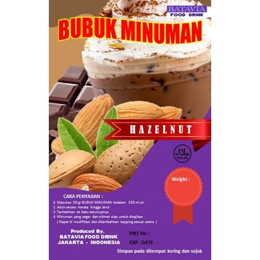 

bubuk minuman rasa hazelnut 1kg/1000gram