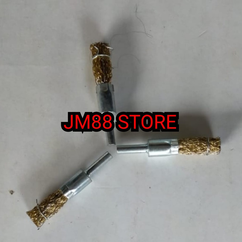 Kepala Mata bor tuner sikat kawat tangkai sapu kuning / sikat mata bor kawat kecil besar / Sikat kaw