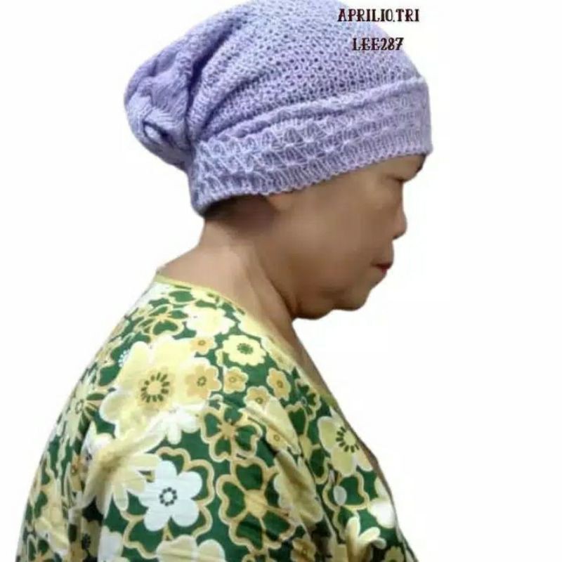 Topi kupluk rajut Kerpus hijab ibu ibu turban ciput rajut nenek kupluk fashion songkok emak cocok untuk daleman santai