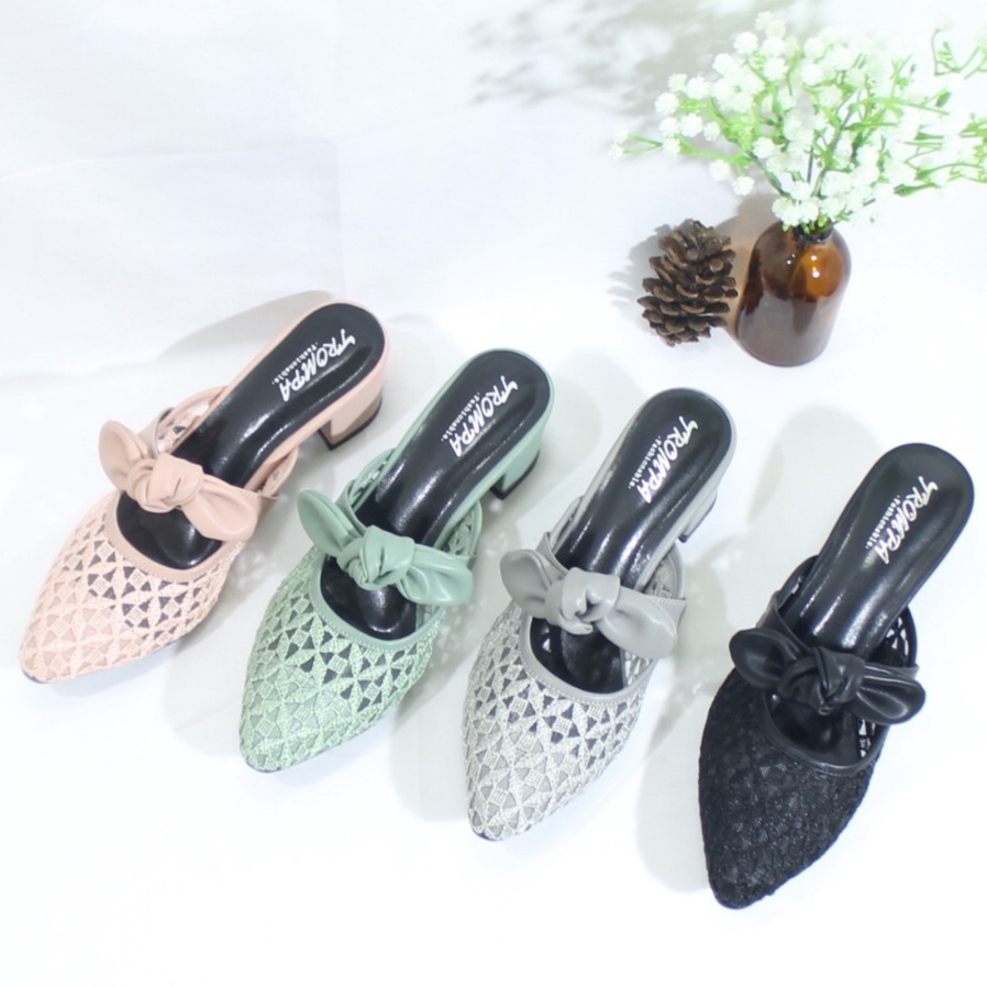 Sepatu Wanita Pesta High Heels Charles and keith Terbaru Hak 5 cm Heel Mule Cantik Berkualitas Kekin