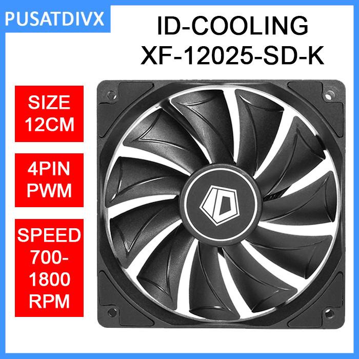 ID COOLING XF-12025-SD-K XF 12025 SD K 12cm 120mm PWM Kipas Casing Fan