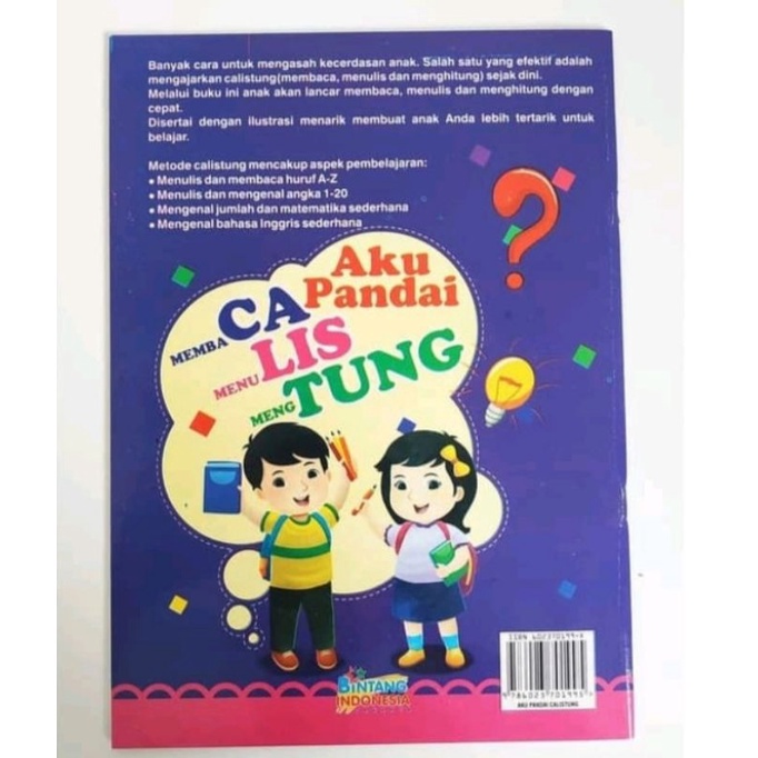 ORI buku aku pandai calistung untuk anak usia dini penerbit bintang Indonesia