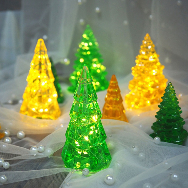 SIY  3D Christmas Tree Silicone Epoxy Resin Mold Multi Colored Fairy Night Lights LED Vase Base Light Christmas Tree DIY Mold