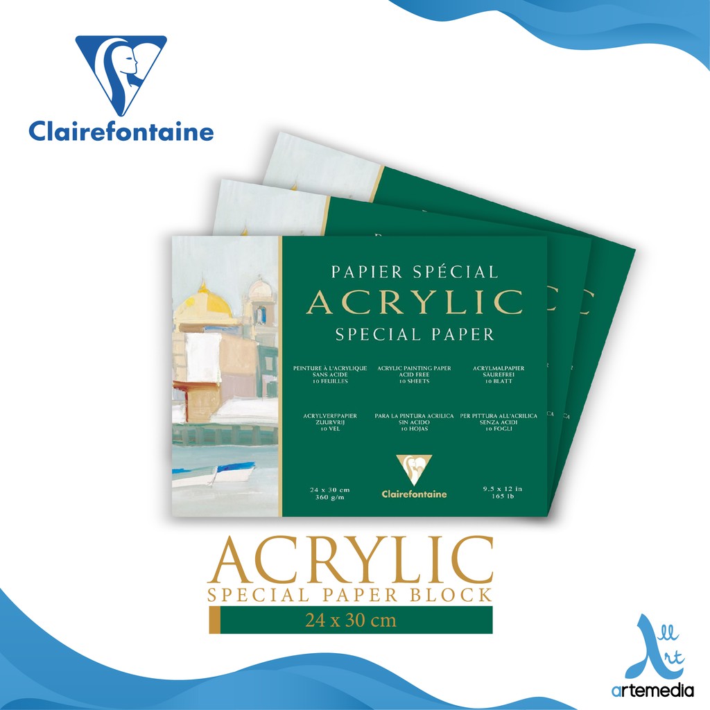 

Clairefontaine Acrylic Paper 24x30cm Paper Block