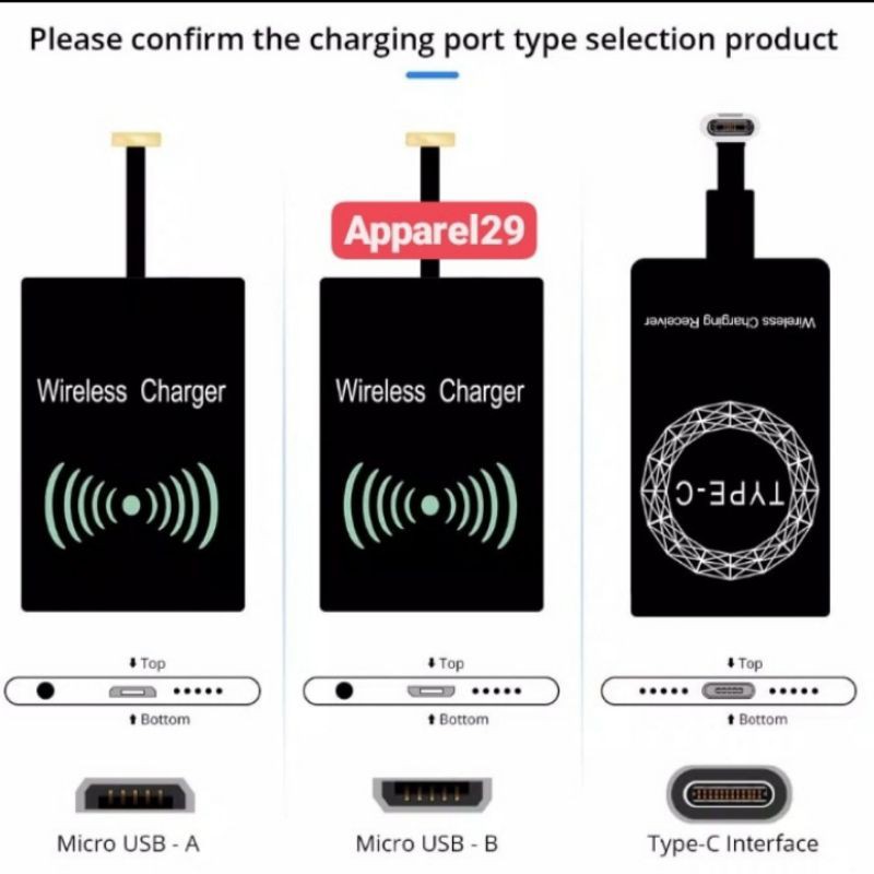 Wireless Charger Receiver For Android Samsung, Xiaomi, Oppo, Vivo