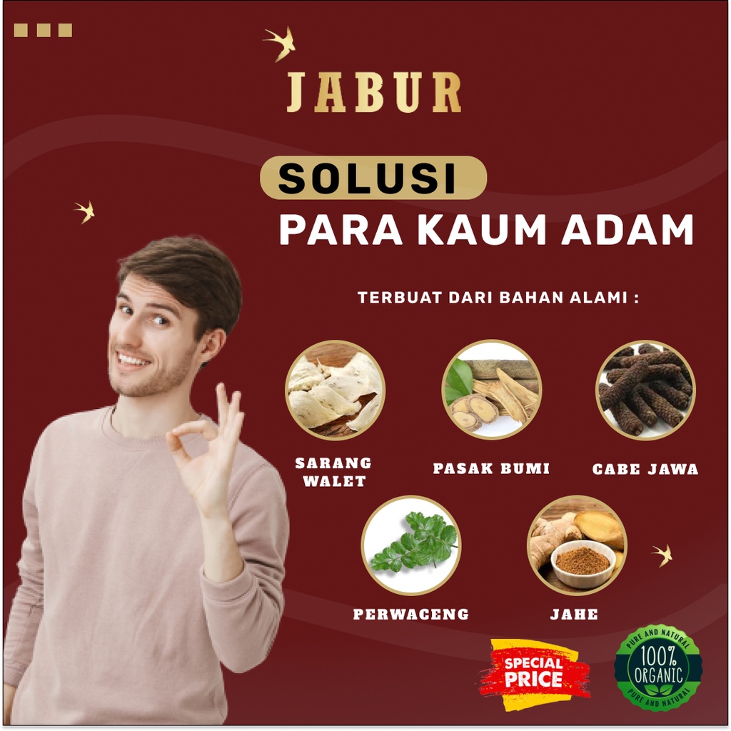 

JABUR | JAMU PENYUBUR HERBAL KUAT KESEHATAN PRIA AMAN BPOM