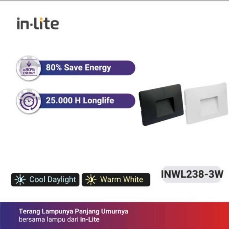 Inlite INWL238 Lampu Led 3W Dinding / Tangga / Tembok / Step Light 3 W