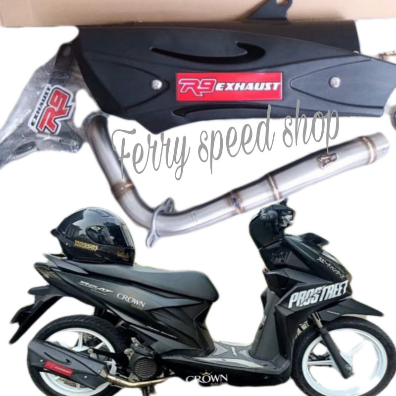 Knalpot R9 misano series beat new Beat street Genio Scopy new / R9 misano Scopy new Beat fi new 2020