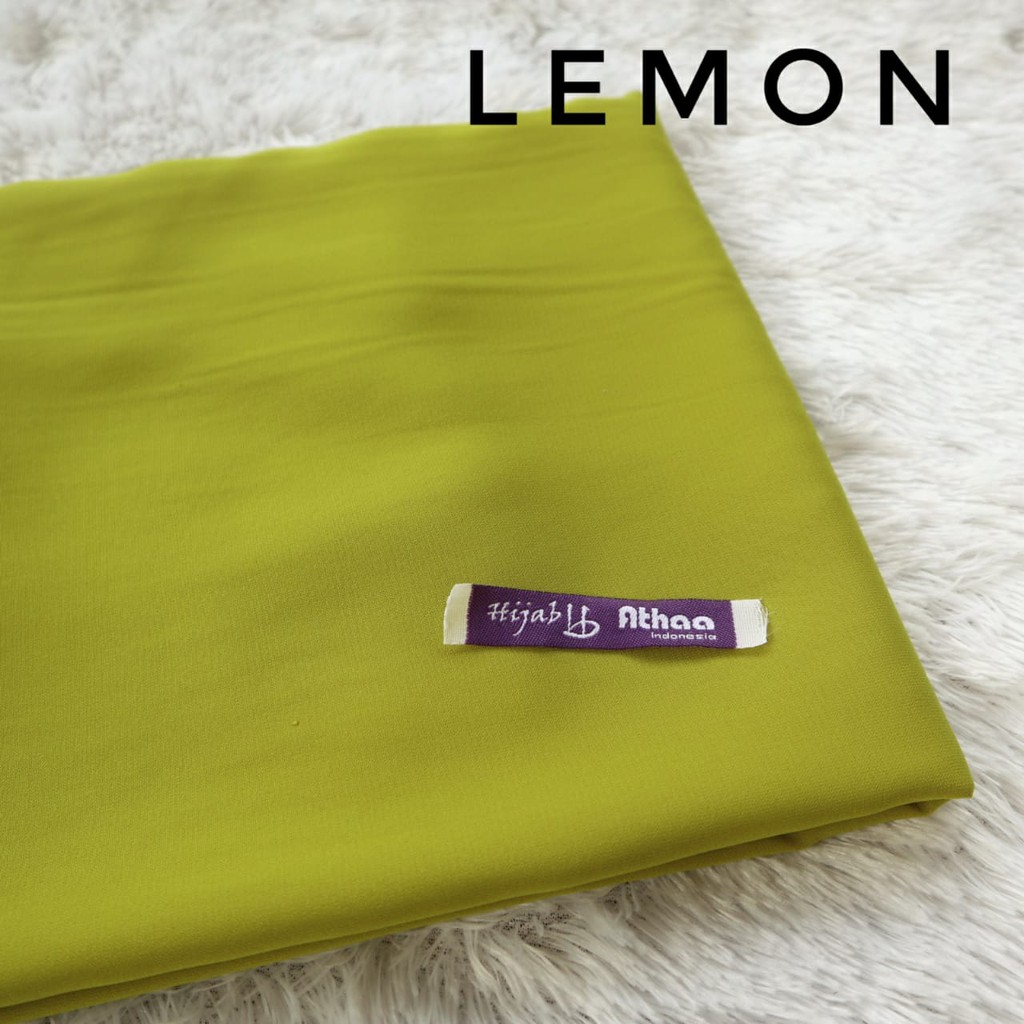 Jilbab Segiempat Wolfis / Khimar segi empat Wolfis Polos 120 x 120-120 Lemon