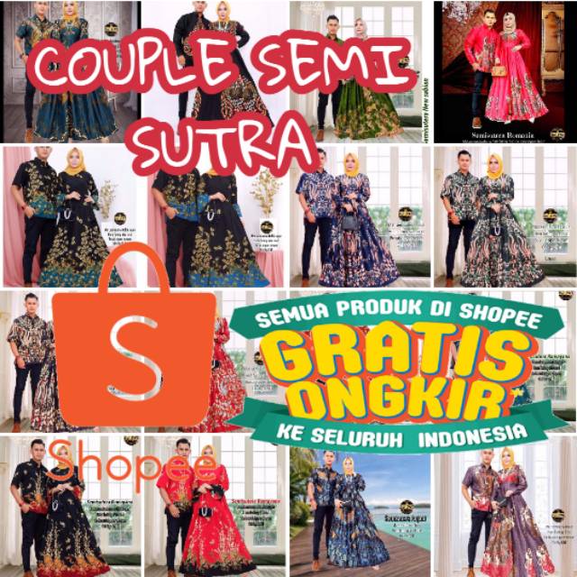 AHN GAMIS ETNIK MOTIF CANTIK COUPLE  SEMI SUTRA KEMEJA  