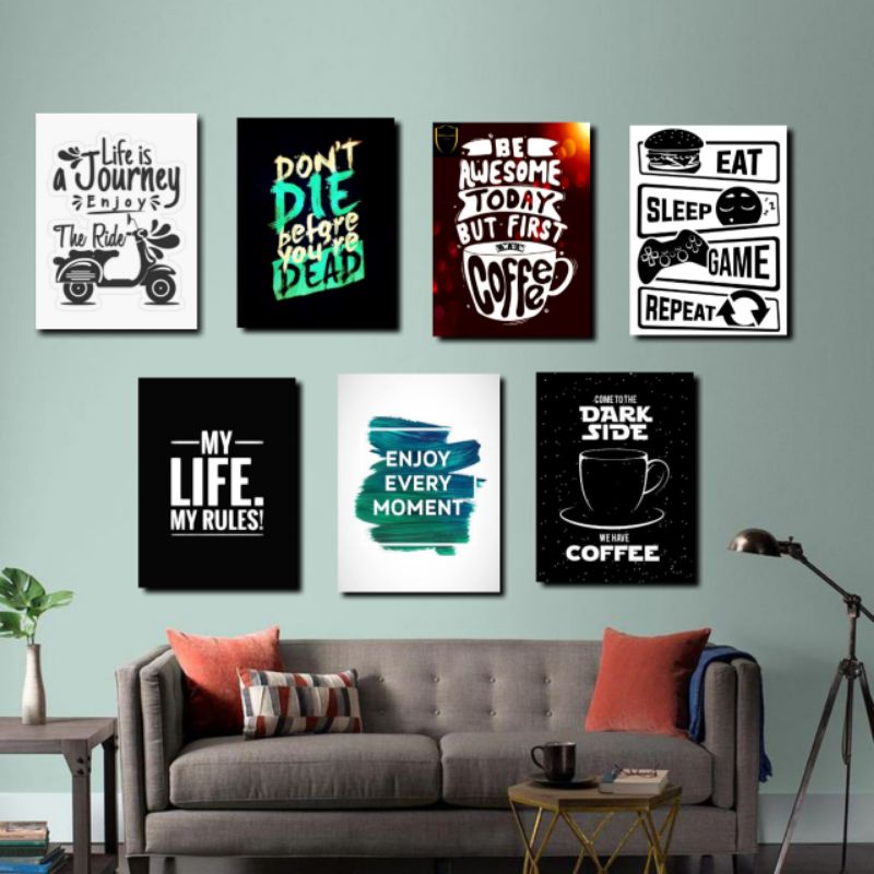 [COD] 20 x 30 POSTER QUOTES KAMAR COWOK KEREN FRAME KAYU / Quotes / Cafe Coffee Hiasan Dinding Kamar