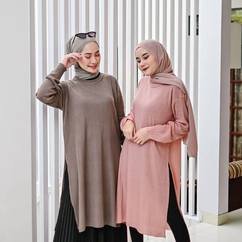 TUNIK RAJUT WANITA || DRESS BOXY RAJUT / KARENINA TUNIK