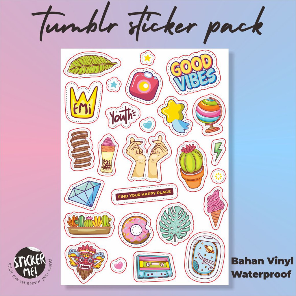 

(Ulemimo) Sticker Tumblr Murah Lucu Aesthetic untuk di hp, laptop, buku