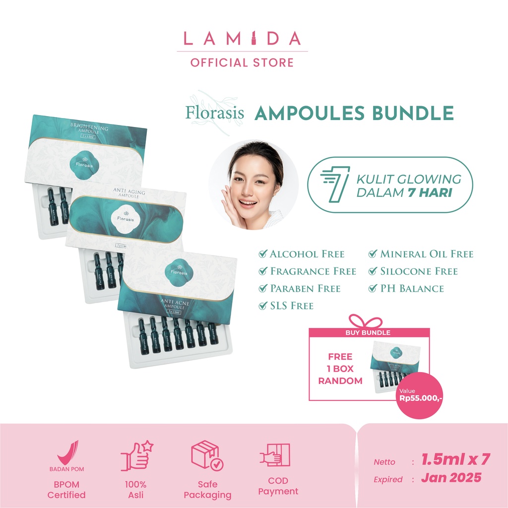 Florasis Ampoules Brightening, Anti Acne & Anti Aging