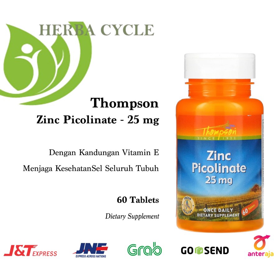 Thompson Zinc Picolinate 25 mg 60 Tab Jaga Kesehatan Sel Tubuh ORI USA