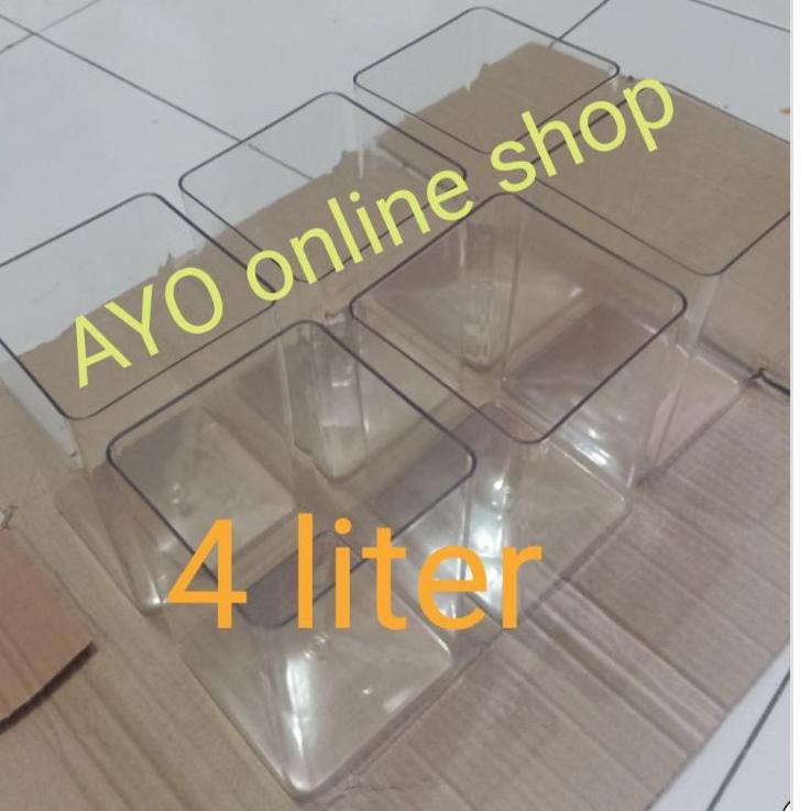 9GT ✅ Toples cupang soliter Akrilik 4 Liter Kotak Merk PAXTON Tanpa Sungan Ready