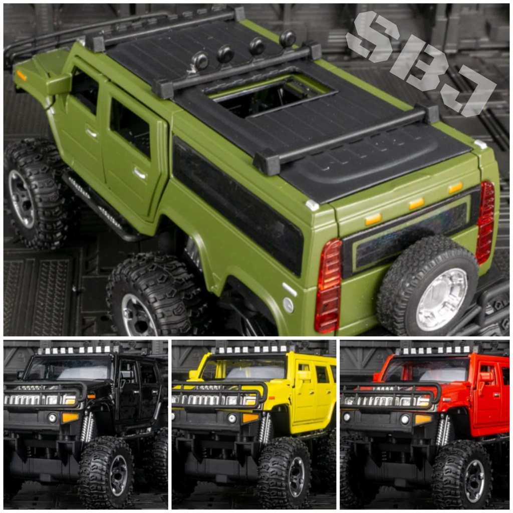 DIECAST MOBIL Hummer H2 6 wheel Skala 1:32 Metal Series