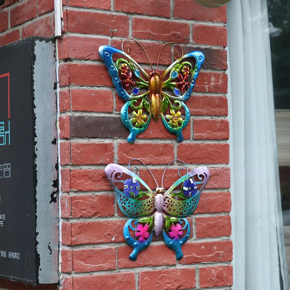 Solighter Metal Butterfly Home 3D Seni Dinding Halaman