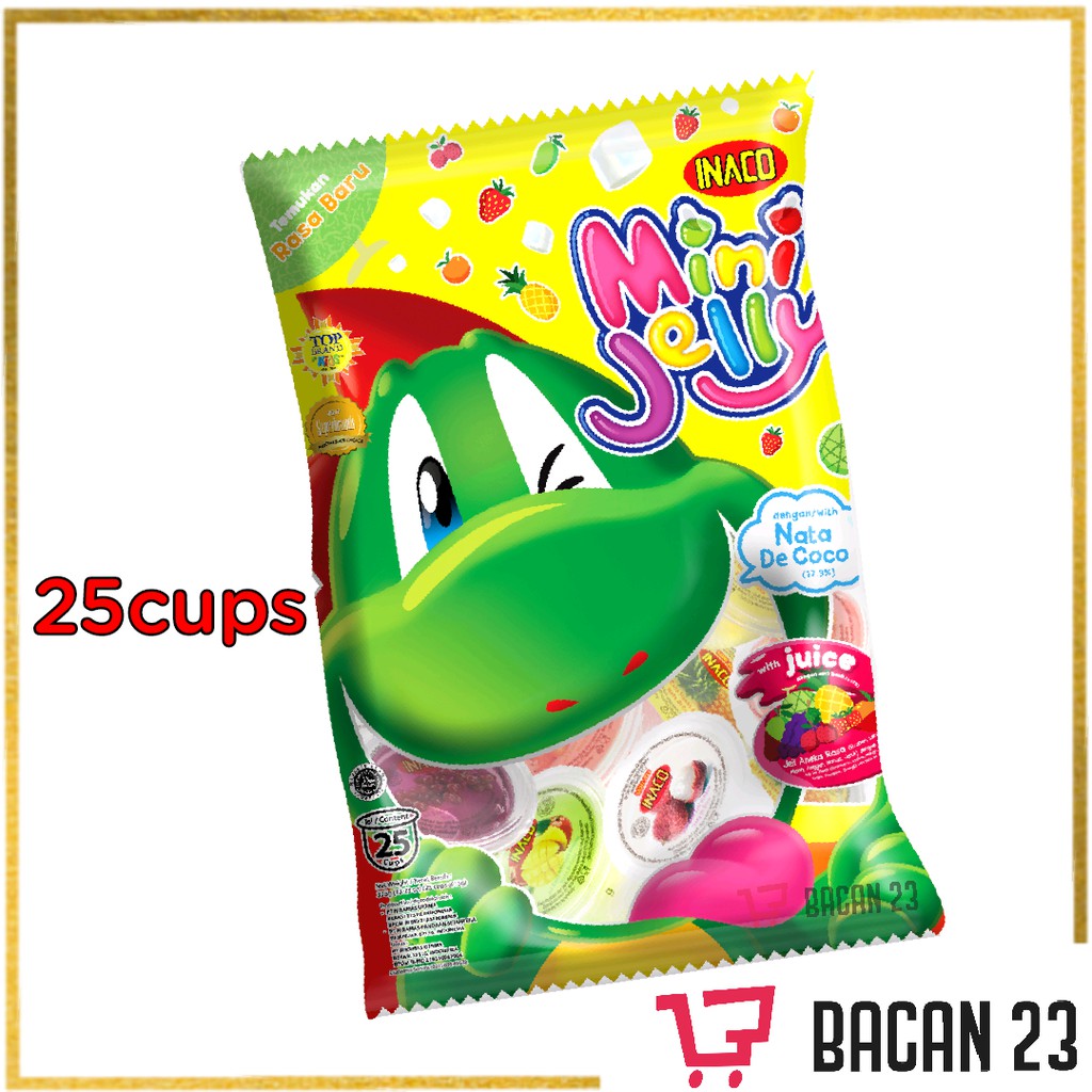 

Inaco Mini Jelly With Nata De Coco ( 375gr / 25cups ) / Jeli Buah / Bacan23