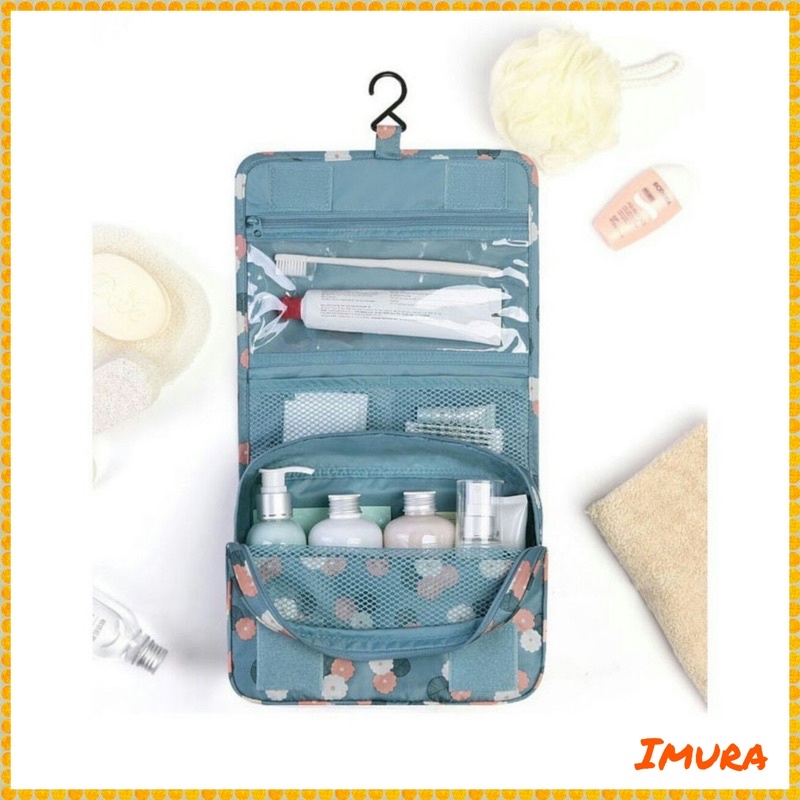 IMURA | toiletries Bag Gantung / tas toilet kosmetik / travel mate tas korea tas makeup