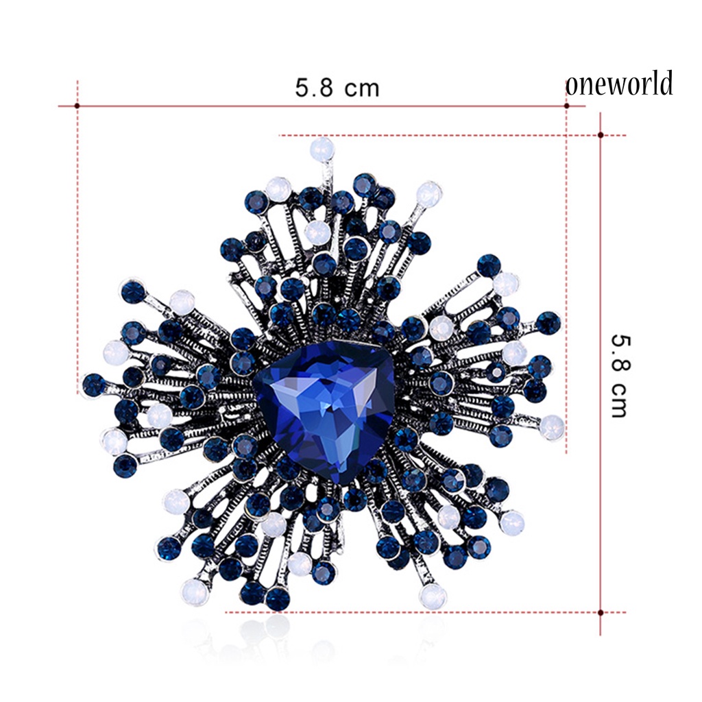 OW@ Rhinestone Pin Stylish Convenient Alloy Garment Brooch Badge for Banquet