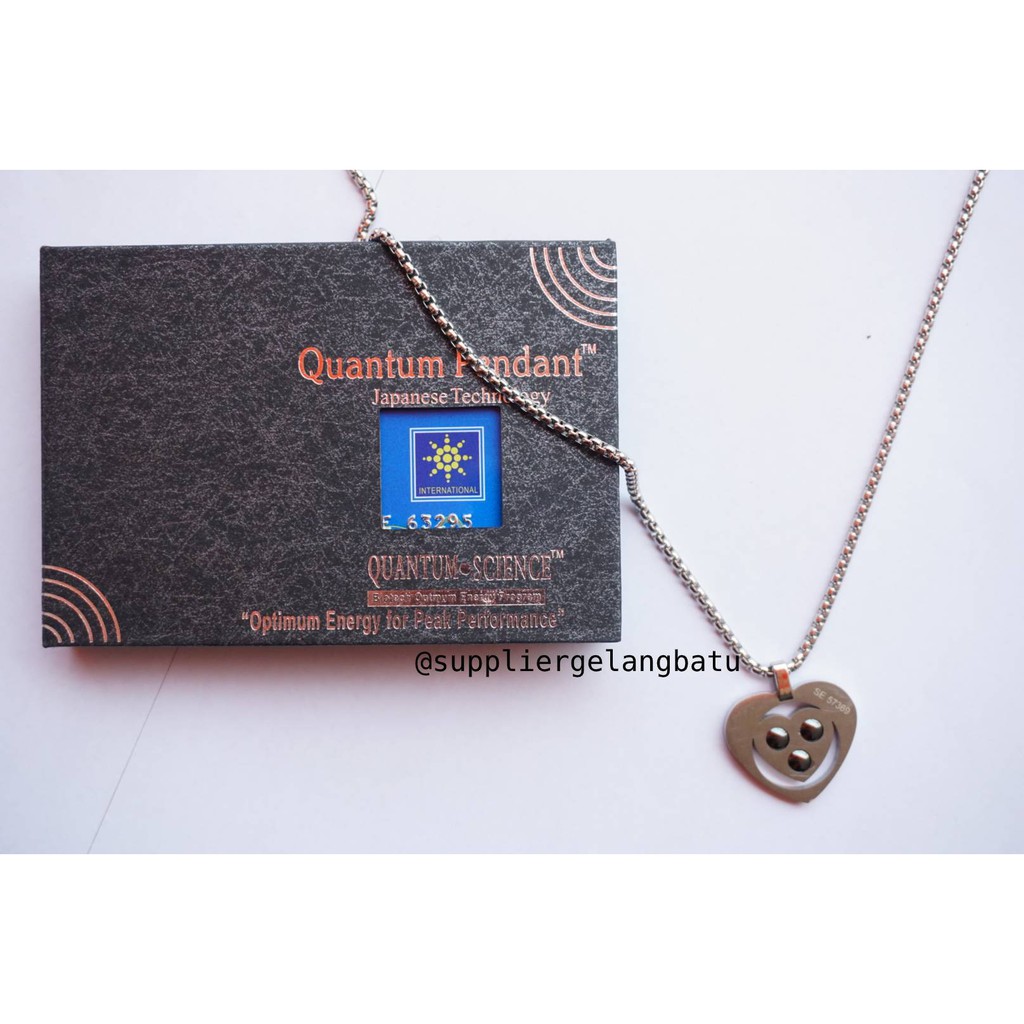 Kalung quantum pendant love bolong hati energy japanese technology