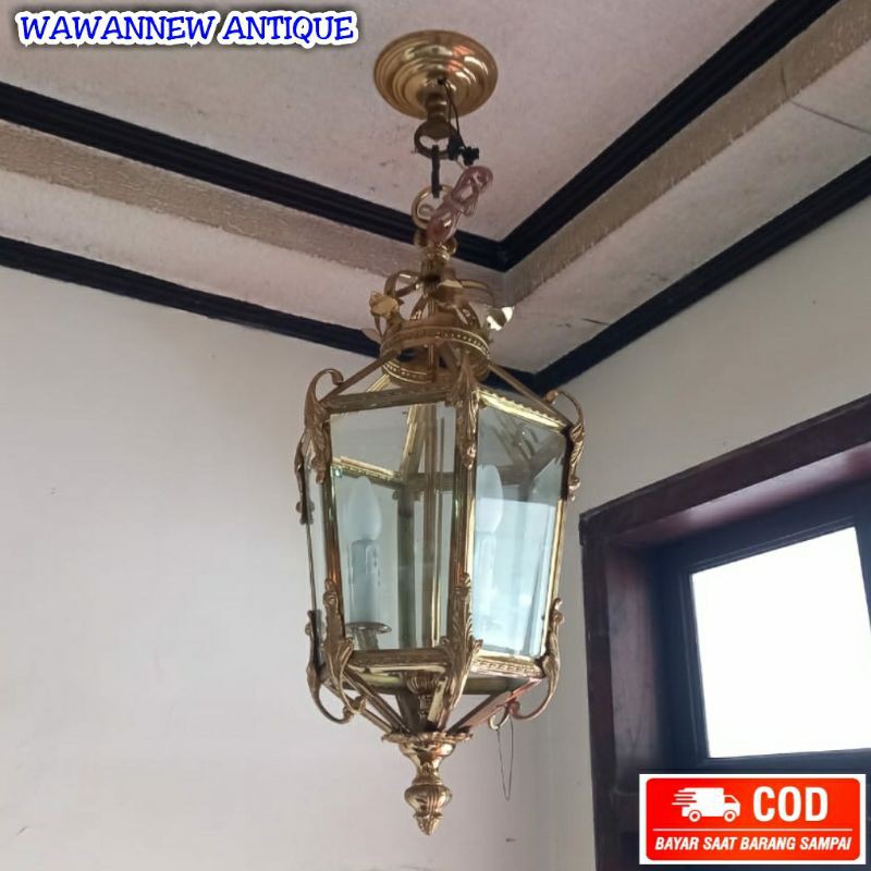 Lampu Gantung Kuningan Antik Murah Motif Ukir