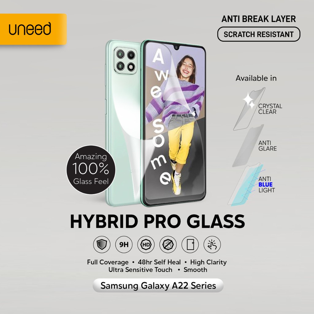 UNEED Hybrid Pro Anti Break Screen Protector Samsung Galaxy A22