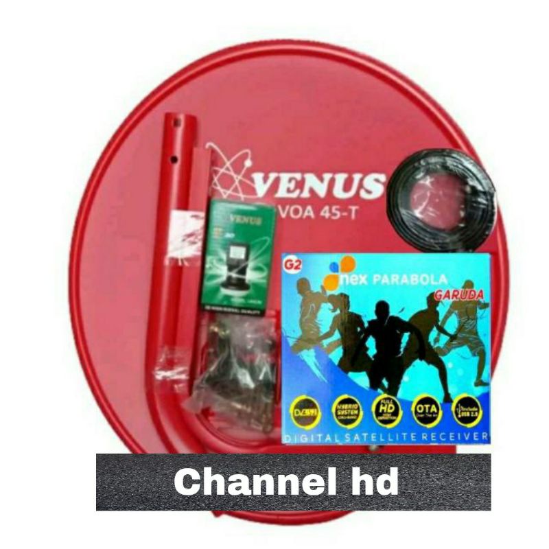 Antena Parabola Venus 45cm Merah Lengkap Receiver Nex Parabola Biru G2