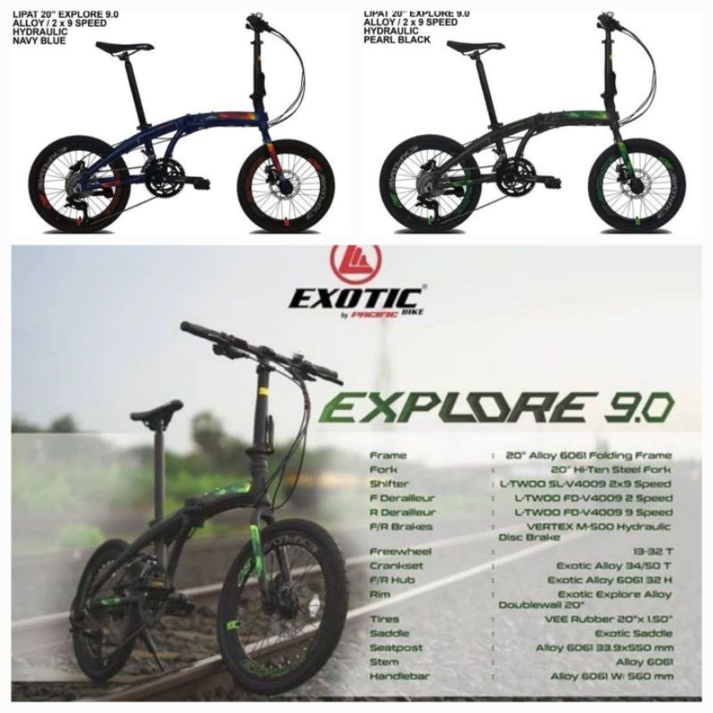 Sepeda Lipat 20 Pasific Exotic Explore 9.0 9 Alloy Hydraulic