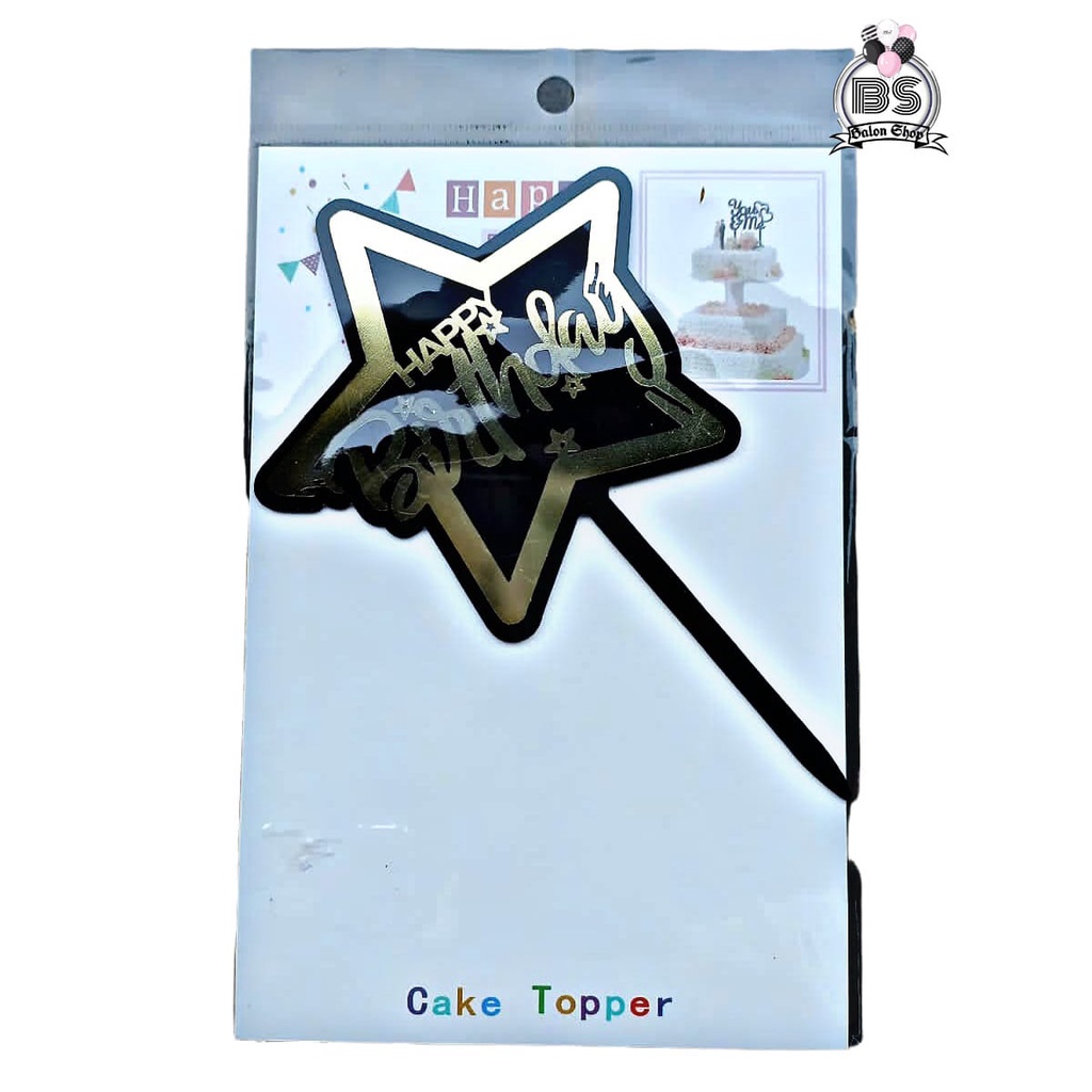 

CAKE TOPPER BIRTHDAY ACRYLIC BLACK / TOPPER HIASAN KUE ULANG TAHUN