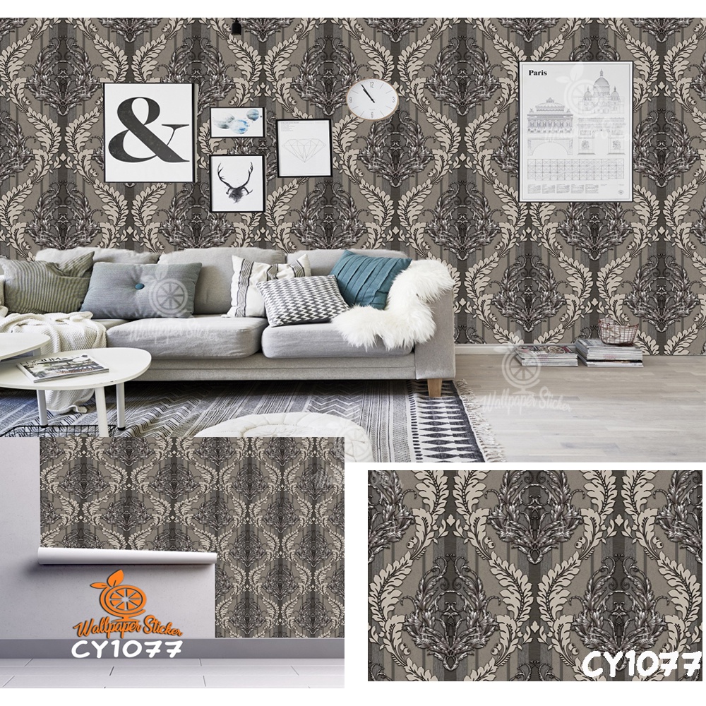 Wallpaper Stiker Dinding Polos Wallpaper Dinding Shabby 45Cm X 10M Wallstiker Wallpaper Dinding 3D-4