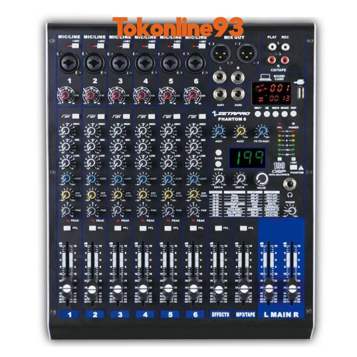 Mixer Zetapro Phantom 6 Phantom-6 Phantom6 Mixer 6 Channel Original