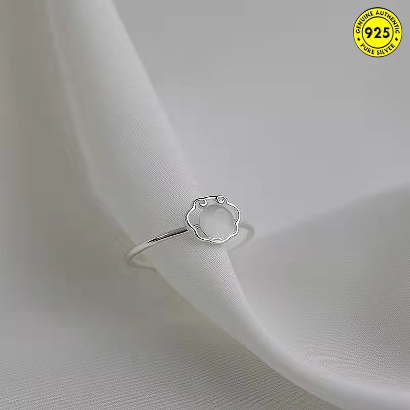 Xiangyun Cincin Jari Telunjuk Model Terbuka Hias Opal Gaya Cina Retro Untuk Wanita