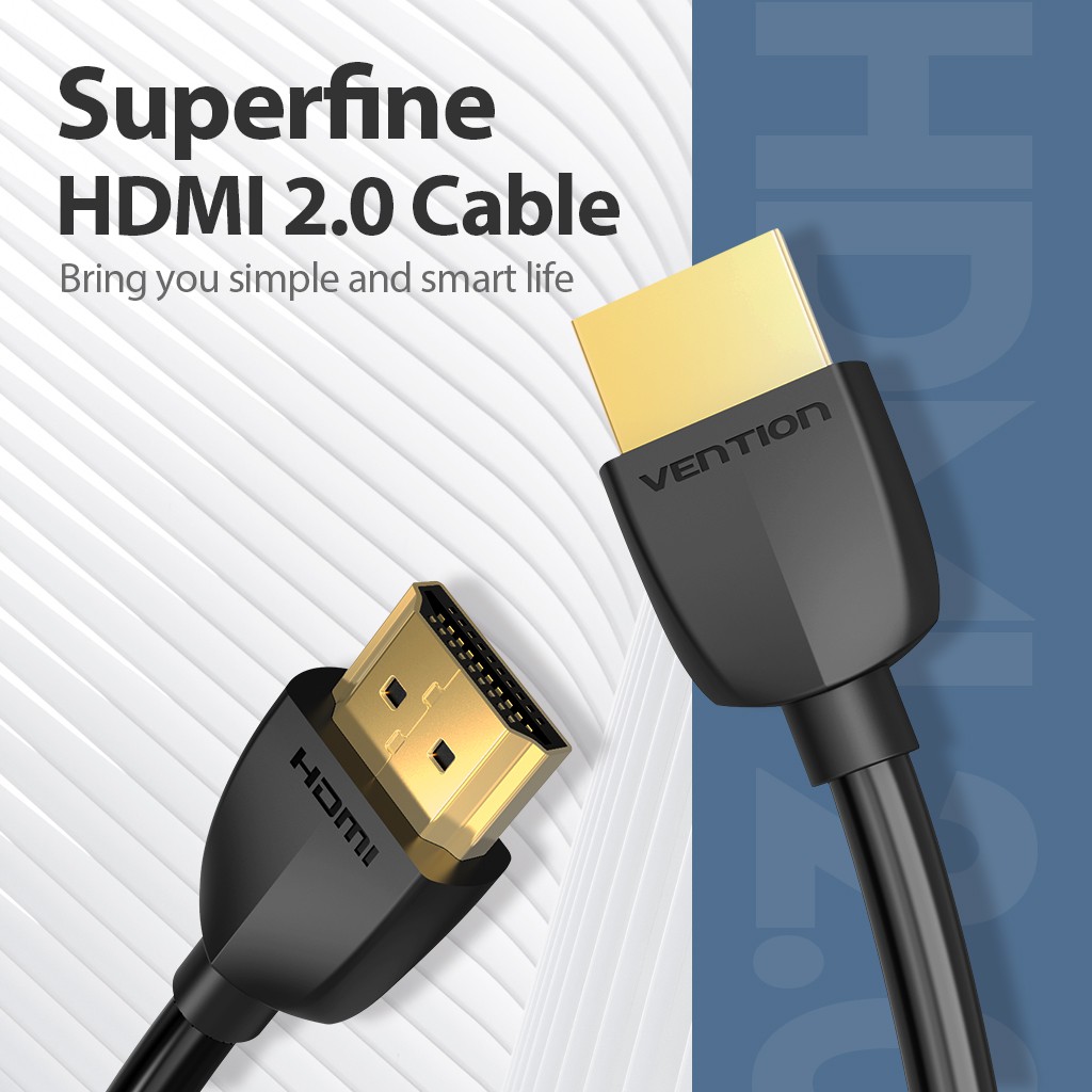 Vention Kabel Hdmi 2.0 4k 60hz Slim Hdmi Cable Untuk Pc Xbox Gaming Monitor TV LCD