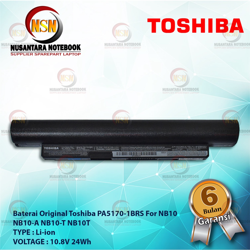 Baterai Original Toshiba PA5170-1BRS For NB10 NB10-A NB10-T NB10T