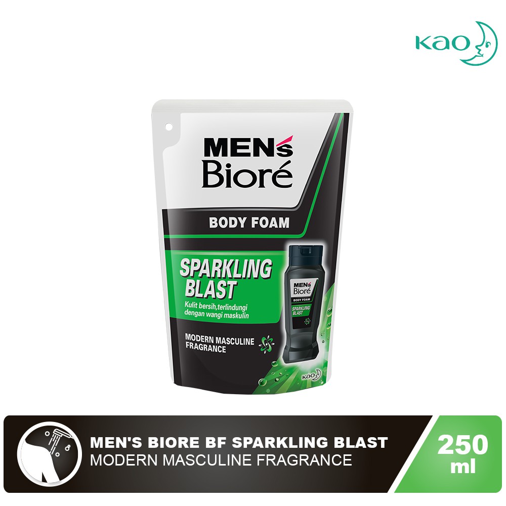 Men'S Biore Body Foam Sparkling Blast Pouch 250mL