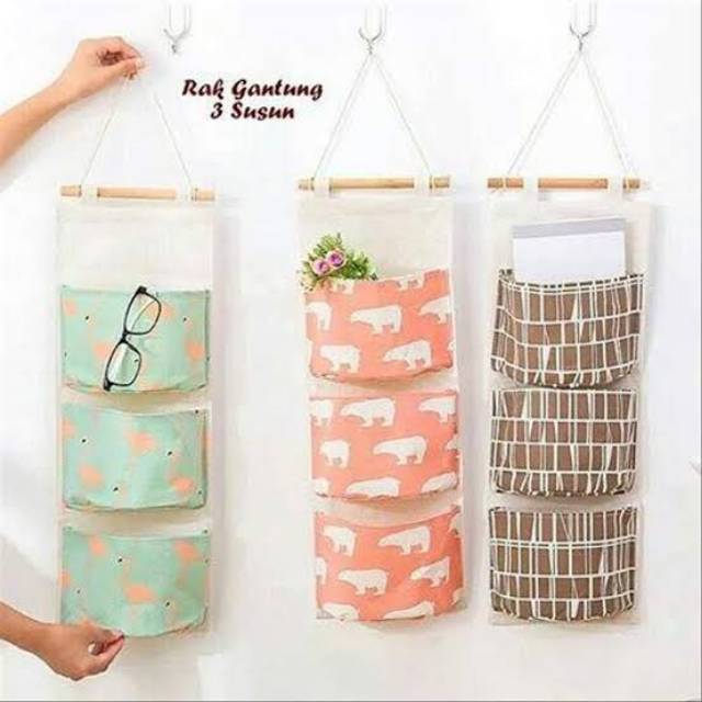 STORAGE BAG POUCH GANTUNG SERBAGUNA 3 SEKAT